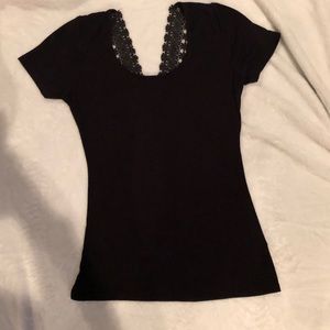 BKE Boutique lace up back blouse